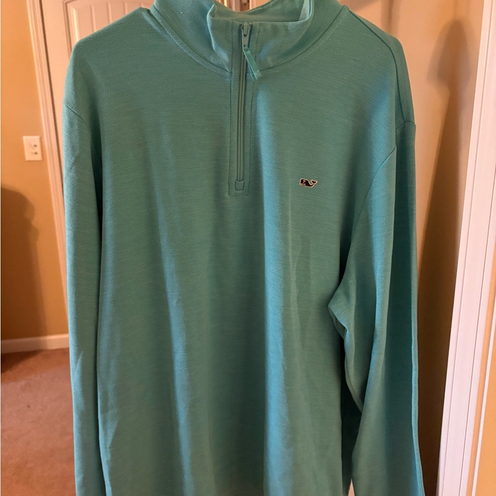 Vineyard Vines Teal Quarter-Zip Pullover